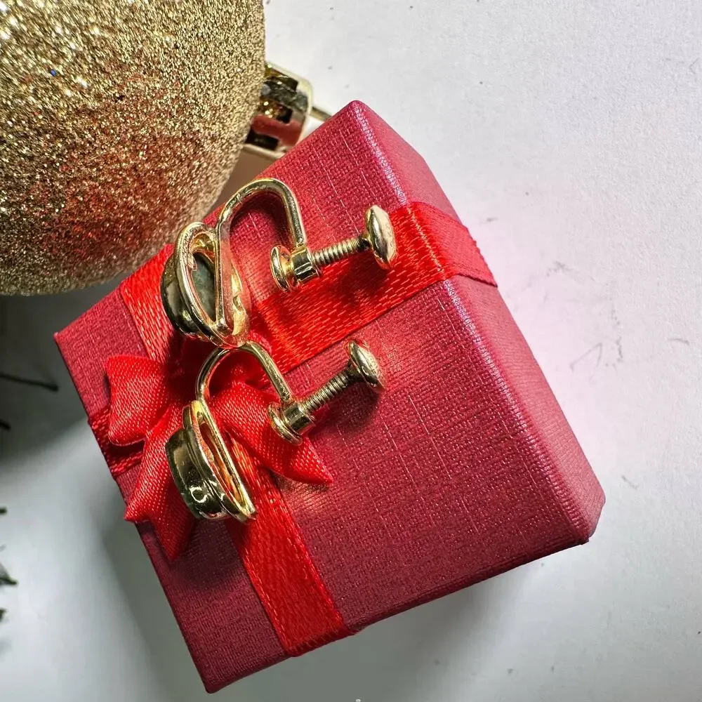 Gold Green Stud earrings